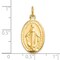 10K Yellow Gold Miraculous Oval Medal Religious Charm Jewerly 25mm x 11mm